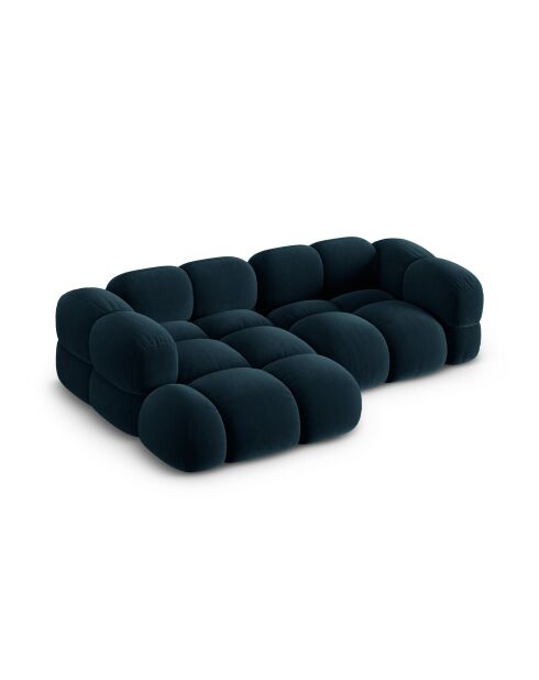 Loretto Velvet Ecksofa links, 3-Sitzer, 250 x 147 x 68 cm, tiefblau