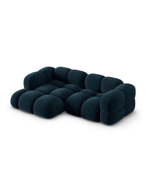 Loretto Velvet Ecksofa links, 3-Sitzer, 250 x 147 x 68 cm, tiefblau