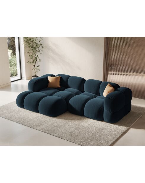 Loretto Velvet Ecksofa links, 3-Sitzer, 250 x 147 x 68 cm, tiefblau
