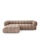 Koge Ecksofa für 5 Personen, Samt, links, dunkelbeige, 270 x 165 x 70 cm