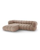 Koge Ecksofa für 5 Personen, Samt, links, dunkelbeige, 270 x 165 x 70 cm