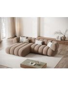 Koge Ecksofa für 5 Personen, Samt, links, dunkelbeige, 270 x 165 x 70 cm