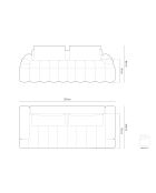 Canapé velours convertible avec coffre Kimi 4 Places gris - 250x100x84 cm