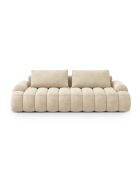 Canapé velours convertible avec coffre Kimi 4 Places beige clair - 250x100x84 cm