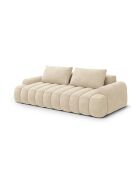 Canapé velours convertible avec coffre Kimi 4 Places beige clair - 250x100x84 cm