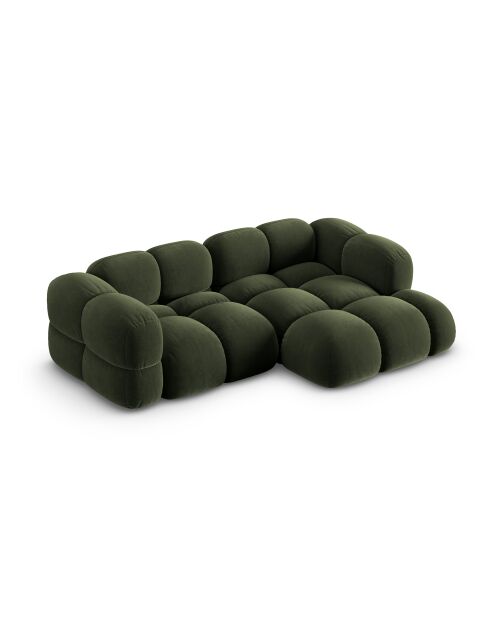 Loretto Velvet Ecksofa für 3 Sitzer, grün, 250 x 147 x 68 cm