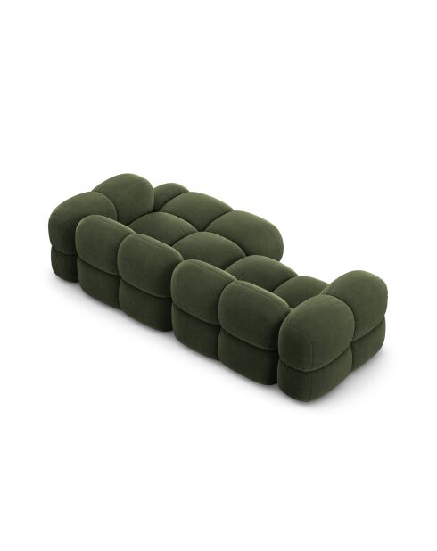 Loretto Velvet Ecksofa für 3 Sitzer, grün, 250 x 147 x 68 cm