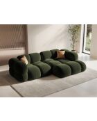 Loretto Velvet Ecksofa für 3 Sitzer, grün, 250 x 147 x 68 cm