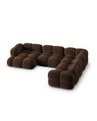 Panoramische hoekbank (rechterzijde) Loretto Velvet 5-zits chocolade - 345x250x68 cm