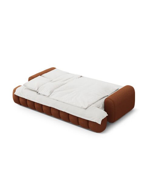 Sofá cama Kimi de ladrillo de 4 plazas con baúl, 250 x 100 x 84 cm