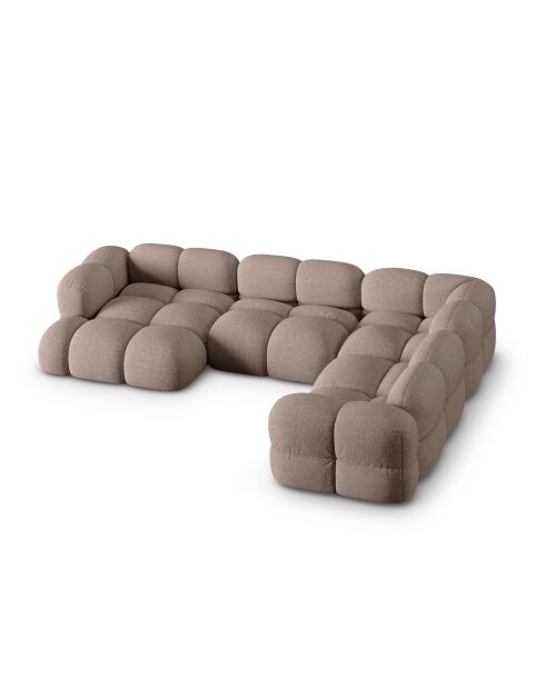 Loretto Capuccino Panorama-Ecksofa für 5 Personen, offen rechts, 345 x 250 x 68 cm