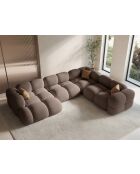 Loretto Capuccino Panorama-Ecksofa für 5 Personen, offen rechts, 345 x 250 x 68 cm