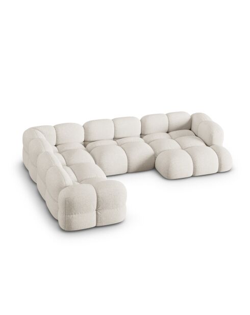 Canapé D'Angle Panoramique gauche Ouvert Loretto 5 Places beige - 345x250x68 cm