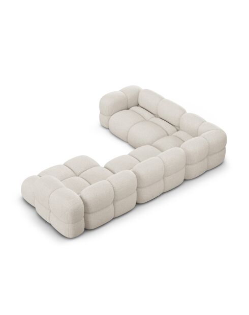 Canapé D'Angle Panoramique gauche Ouvert Loretto 5 Places beige - 345x250x68 cm