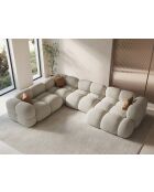 Canapé D'Angle Panoramique gauche Ouvert Loretto 5 Places beige - 345x250x68 cm