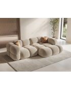 Loretto Ecksofa für 3 Personen, Samt, rechts, hellbeige — 250 x 147 x 68 cm