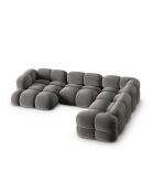 Panorama-Ecksofa (rechte Seite) Loretto Velvet 5-Sitzer Grau - 345x250x68 cm