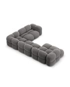 Panorama-Ecksofa (rechte Seite) Loretto Velvet 5-Sitzer Grau - 345x250x68 cm