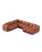 Loretto 5-zits panoramahoekbank, open links, koraal, 345x250x68 cm