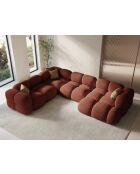 Loretto 5-zits panoramahoekbank, open links, koraal, 345x250x68 cm