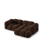 Canapé D'Angle droit velours Loretto 3 Places chocolat - 250x147x68 cm