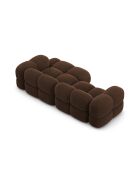 Canapé D'Angle droit velours Loretto 3 Places chocolat - 250x147x68 cm