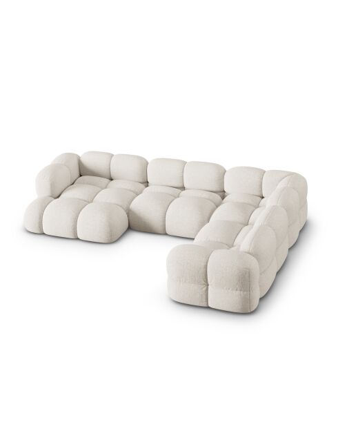 Canapé D'Angle Panoramique droit Ouvert Loretto 5 Places beige - 345x250x68 cm