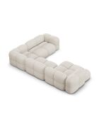 Canapé D'Angle Panoramique droit Ouvert Loretto 5 Places beige - 345x250x68 cm