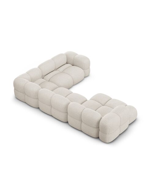 Canapé D'Angle Panoramique droit Ouvert Loretto 5 Places beige - 345x250x68 cm