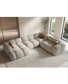 Canapé D'Angle Panoramique droit Ouvert Loretto 5 Places beige - 345x250x68 cm