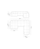 Canapé D'Angle Panoramique droit Ouvert Loretto 5 Places beige - 345x250x68 cm