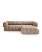 Koge Ecksofa für 5 Personen, Samt, rechts, dunkelbeige, 270 x 165 x 70 cm