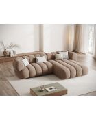 Koge Ecksofa für 5 Personen, Samt, rechts, dunkelbeige, 270 x 165 x 70 cm