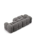 Canapé D'Angle gauche velours Loretto 3 Places gris - 250x147x68 cm