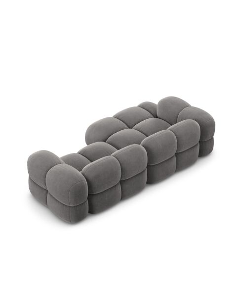 Loretto Ecksofa für 3 Personen, aus grauem Samt, links, 250 x 147 x 68 cm