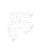 Loretto Panorama-Ecksofa, grau, links offen, 345 x 250 x 68 cm