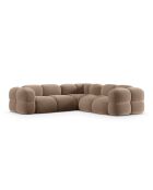 Loretto Velvet Ecksofa, symmetrisch, 4-Sitzer, dunkelbeige — 250 x 250 x 68 cm