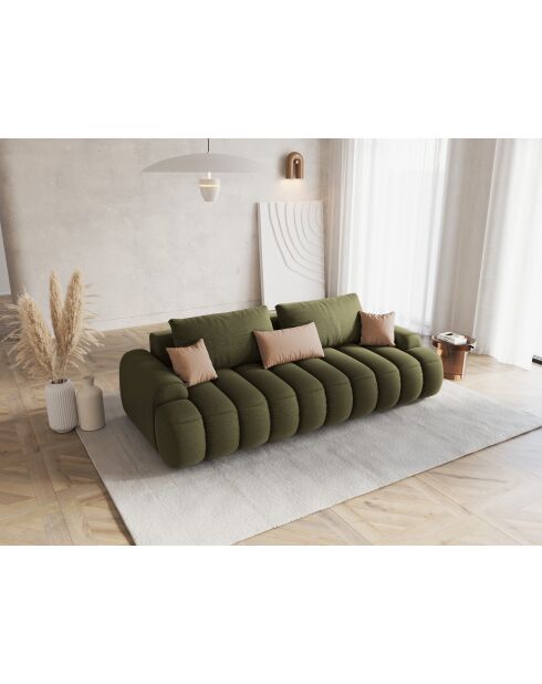 Canapé convertible avec coffre Kimi 4 Places vert - 250x100x84 cm