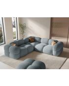 Sofá esquinero simétrico Loretto de 4 plazas azul pastel - 250x250x68 cm