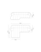 Koge Ecksofa für 5 Personen, schokoladenfarbener Samt, links, 270 x 165 x 70 cm