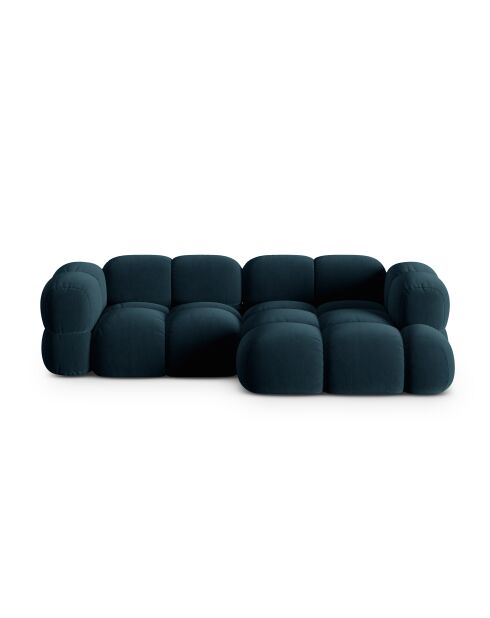 Loretto Velvet Ecksofa, 3-Sitzer, 250 x 147 x 68 cm, Dunkelblau