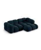 Loretto Velvet Ecksofa, 3-Sitzer, 250 x 147 x 68 cm, Dunkelblau
