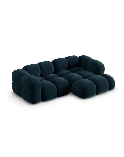 Loretto Velvet Ecksofa, 3-Sitzer, 250 x 147 x 68 cm, Dunkelblau