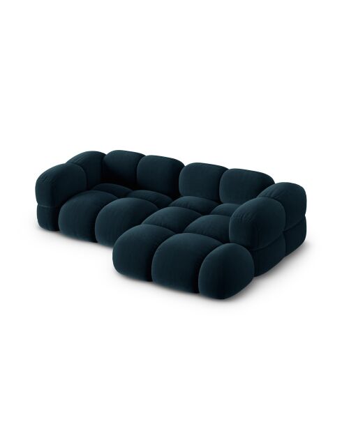 Loretto Velvet Ecksofa, 3-Sitzer, 250 x 147 x 68 cm, Dunkelblau