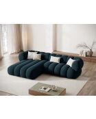 Koge Velvet Ecksofa für 5 Sitzer, links, 270 x 165 x 70 cm, Petrolblau