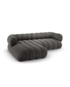 Koge Ecksofa für 5 Personen, aus grauem Samt, links, 270 x 165 x 70 cm