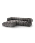 Koge Ecksofa für 5 Personen, aus grauem Samt, links, 270 x 165 x 70 cm