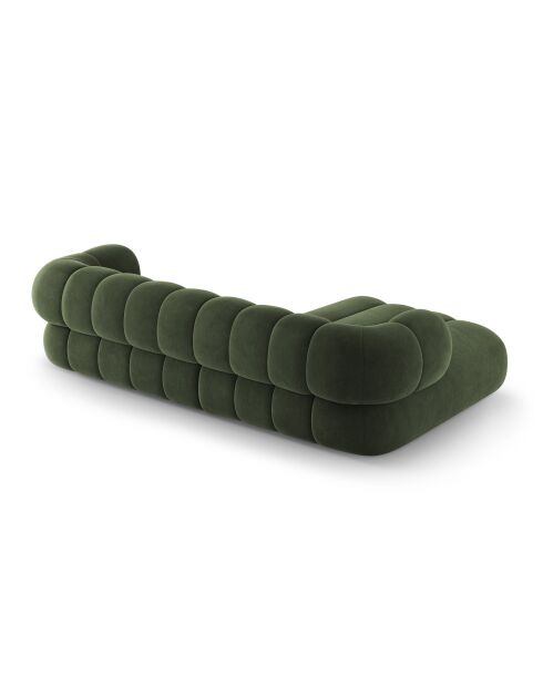 Divano angolare sinistro Koge Velvet 5 posti verde - 270x165x70 cm