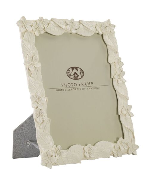 Cadre Photo Feuille Crème - 26x2x30,7 cm