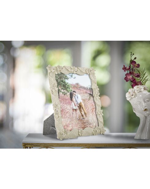 Cadre Photo Feuille Crème - 26x2x30,7 cm